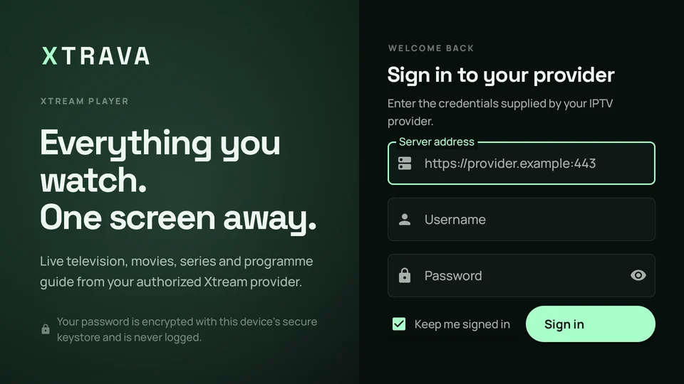 Sign-in screen